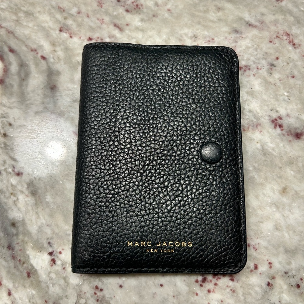 Marc Jacobs Textured Black Passport Holder